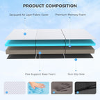 Masvis Trifold Mattress, 4 Inch Memory Foam Foldable Mattress With Washable Cover, Tri-Folding Floor Bed For Camping, Twin