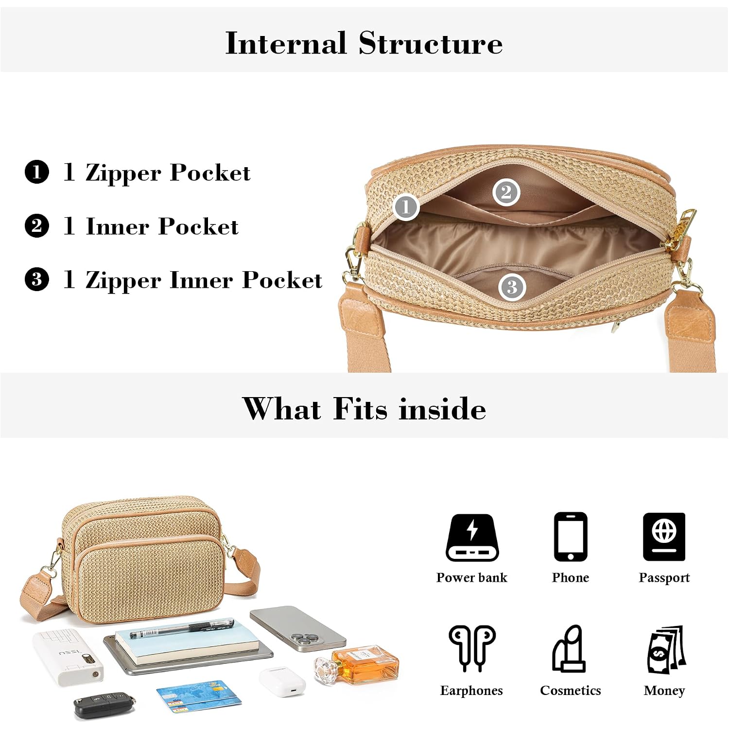 Faux Straw Crossbody Bags For Women Small Summer Purse 2026 Rfid Woven Raffia Bag For Hawaiian Beach Cruise Travel