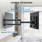 Bontec Corner Tv Wall Mount With Extra Long 40.9” Extension Arm For 32–75 Inch Tvs, Holds Up To 132 Lbs, Full Motion Dual Arm Tv Bracket With Tilt, Swivel, Level Adjustment, Max Vesa 600×400Mm