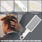 Fade Hair Trimming Guide For Men Haircut, Adjustable Silicone Curved Haircut Band, Curved Positioning Comb And Flat Top Comb For Home Diy Haircuts, Self Haircut Kit Guide Salon Styling Tools