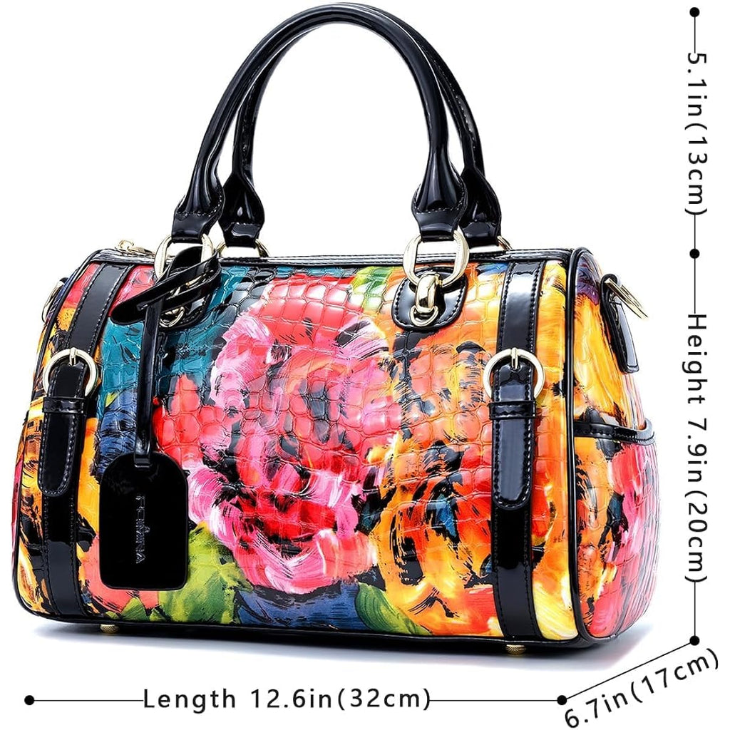 Medium Genuine Leather Shoulder Bags Purses Handbags for Women,Patent Leather Handbags,Leopard Print Crossbody Bags | Genuine Leather, Shoulder Bag, Handbags and Purses, Luxury Tote Bag, Crossbody Bags, Detachable Strap
