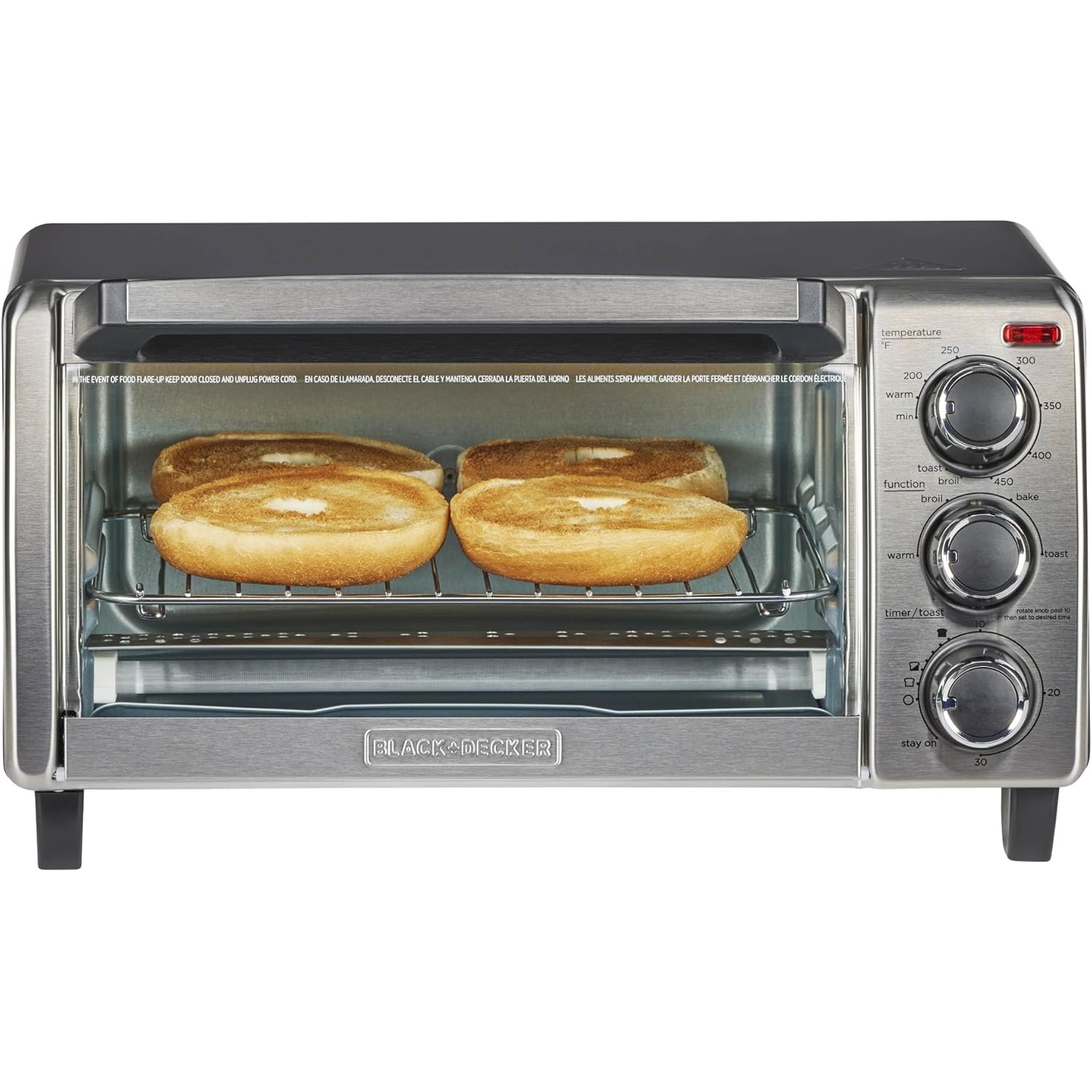 BLACK+DECKER TO1313SBD Toaster Oven, 15.47 Inch, Silver