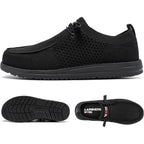 Larnmern Slip On Steel Toe Shoes Men Lightweight Comfortable Lounging Walking Sneakers Steel Toe Loafers