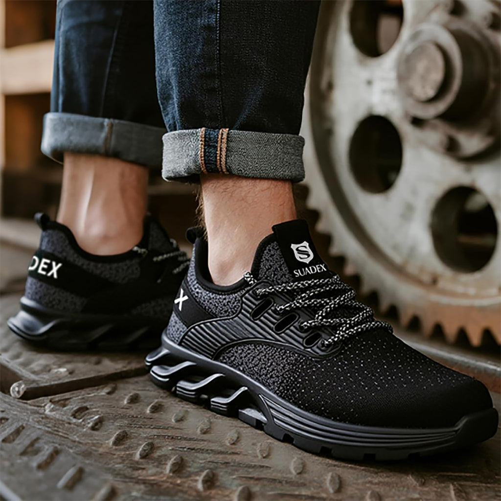 Suadex Steel Toe Sneakers For Men Women Indestructible Work Safety Shoes Lightweight Comfortable Slip Resistant Composite Toe