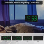 Peakeep Battery Operated Digital Alarm Clock For Bedrooms Big Numbers | Cordless Large Display Auto Dimming For Seniors, Adjustable Volume Loud Alarm Clock For Heavy Sleepers Adults (Green Digits)