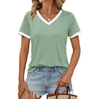 Automet Womens Short Sleeve T-Shirts Summer Tops Casual Soft Tunic V Neck Basic Workout Clothes Spring Fashion Outfits 2026