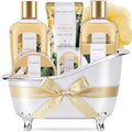 Gift Baskets For Women, Spa Luxetique 8 Pcs Vanilla Mothers Day Gifts For Mom, Birthday Bath And Body Set, Self Care Kit For Her, Including Bubble Bath, Shower Gel, Body Lotion