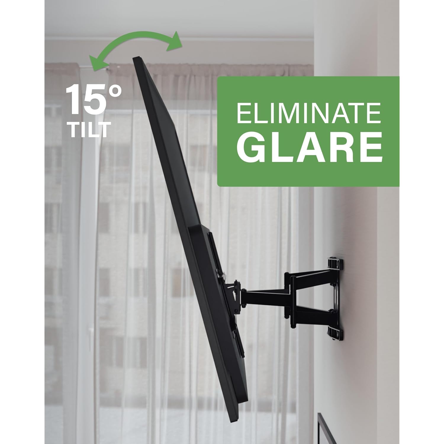 Sanus Premium Full Motion Tv Mount For 42"-90" Tvs - Sturdy & Smooth Extension, Swivel And Tilt For Big Tvs - Universal Design Fits Samsung, Lg, Vizio, Tcl & More - Easy Installation -Olf22