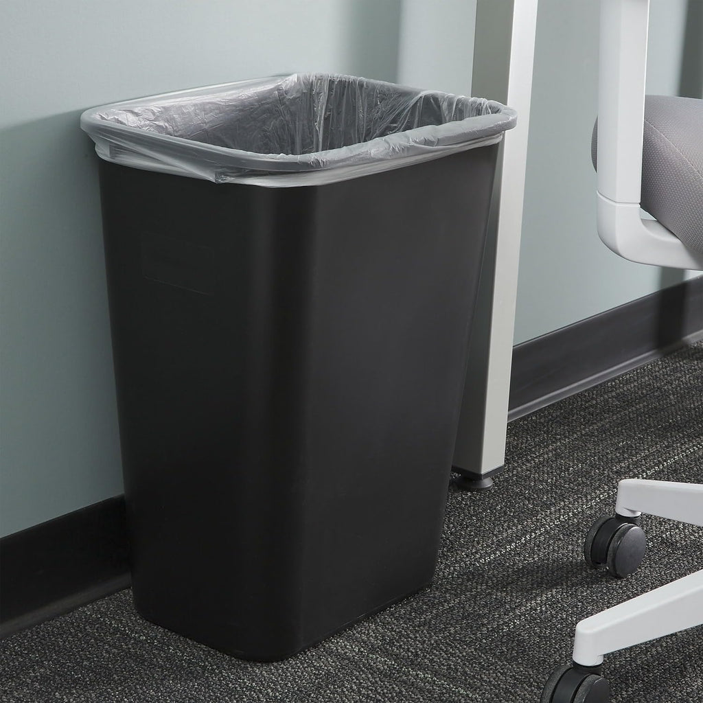 COASTWIDE Professional Indoor Trash Can Without Lid, Black Soft Molded Plastic, 10.25 Gallon