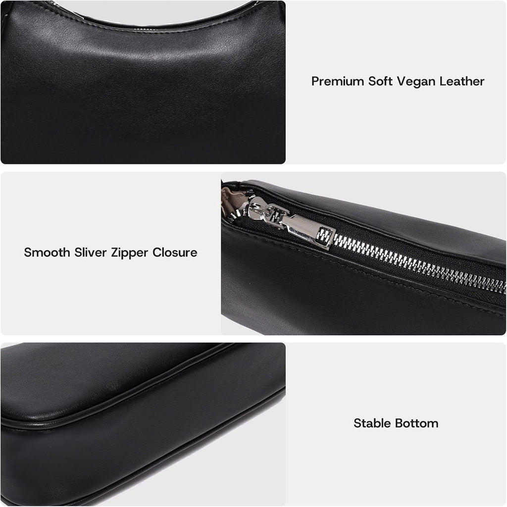 Small Shoulder Bag For Women Cute Mini Purse Trendy Vegan Leather Y2K Crescent Handbag
