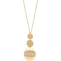 PERNNLA PEARL Long Disc Pendant Necklace for Women 18K Gold Plated Sweater Chain Fashion Jewelry
