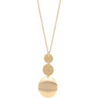PERNNLA PEARL Long Disc Pendant Necklace for Women 18K Gold Plated Sweater Chain Fashion Jewelry