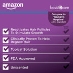 Amazon Basic Care Minoxidil Topical Solution, 2 Percent, Hair Regrowth Treatment For Women, 6 Ounce