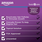 Amazon Basic Care Minoxidil Topical Solution, 2 Percent, Hair Regrowth Treatment For Women, 6 Ounce
