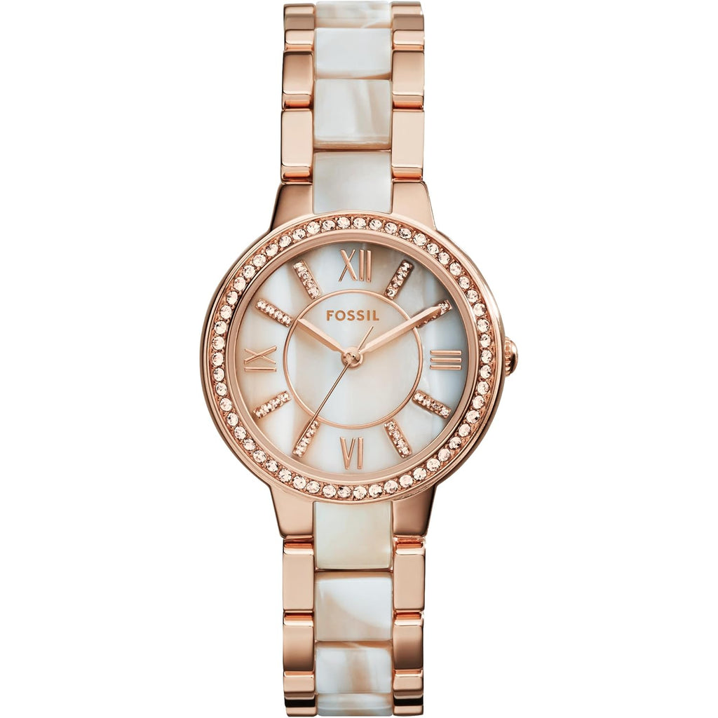 Fossil Women'S Watch, Virginia Quartz Stainless Steel Three-Hand Watch For Women