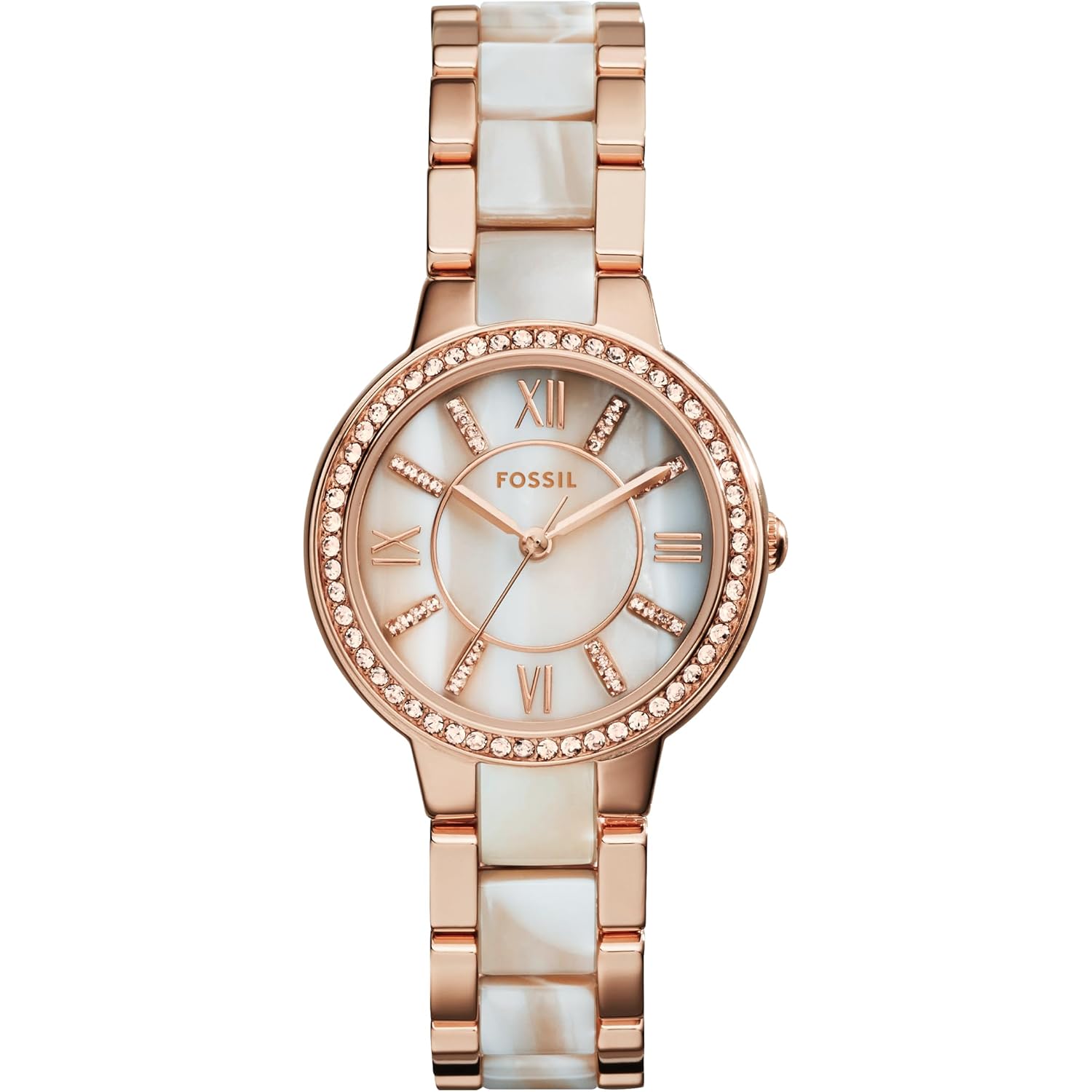 Fossil Women'S Watch, Virginia Quartz Stainless Steel Three-Hand Watch For Women