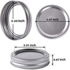 Wide Mouth Canning Lids and Rings for Ball or Kerr,Mason Jar Large Lids and Bands Set of 12