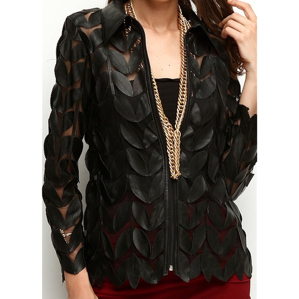 Zamback Design Handmade Leaf Leather Jacket