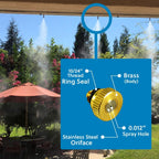 Micro-Mist Nozzle- Garden & Patio Misting System, Cooling Brass Nozzles With 0.012 Inch Size & 10/24 Inch Thread (Pack Of 5)