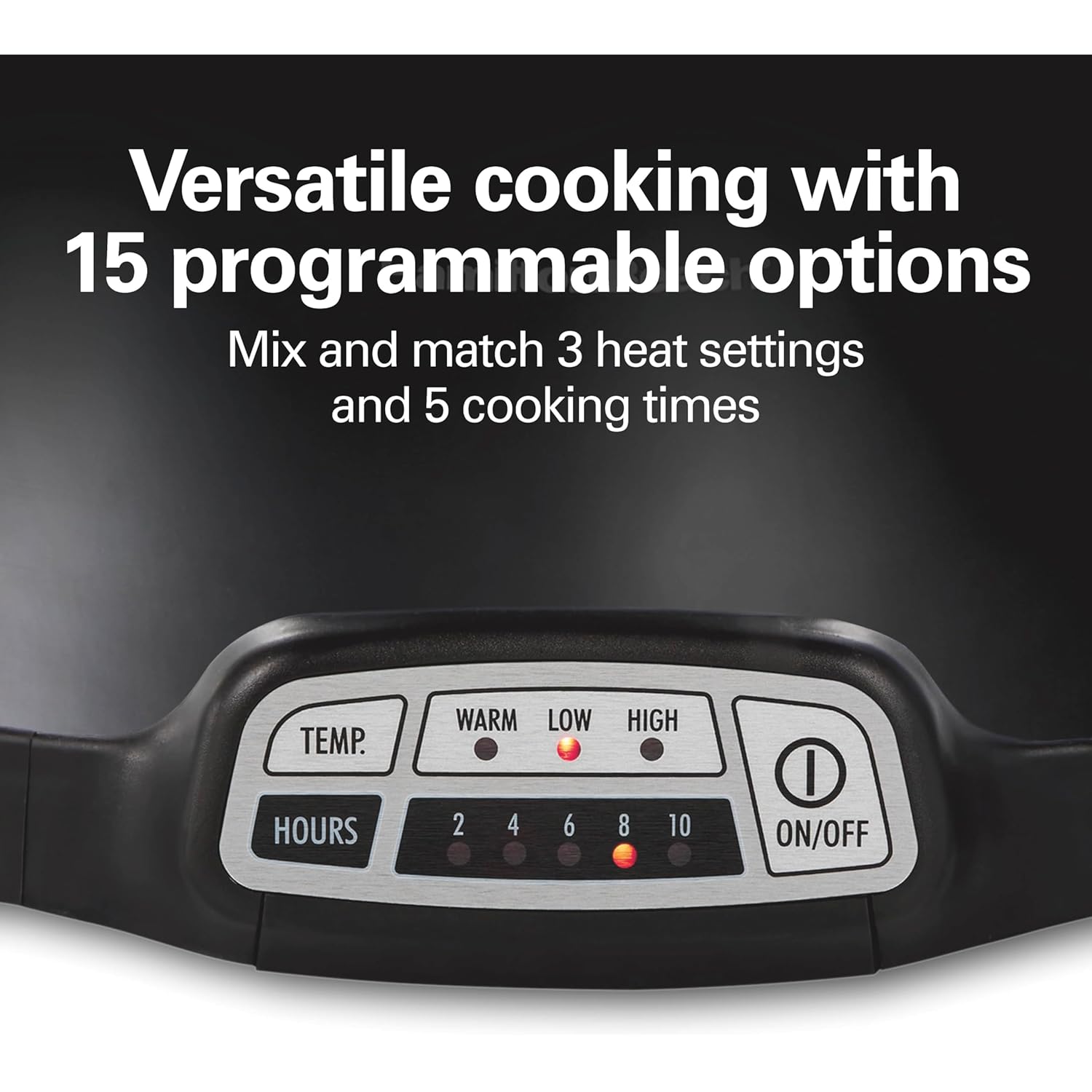 Hamilton Beach Portable 7 Quart Programmable Slow Cooker with Three Temperature Settings, Lid Latch Strap for Easy Travel, Dishwasher Safe Crock, Black (33474G)