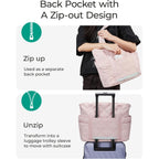 Bagsmart Crush Tote Bag For Women, 20L Puffer Work Tote With Zipper, Travel Essentials Quilted Nurse Hospital Bag
