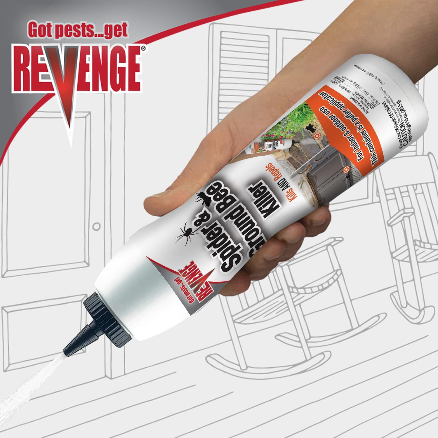 Revenge Spider & Ground Bee Killer, 10 Oz Ready-To-Use Dust Treatment | For Indoors And Outdoors, Repels Ants, Repels Bees, Repels Roaches, Repels Spiders