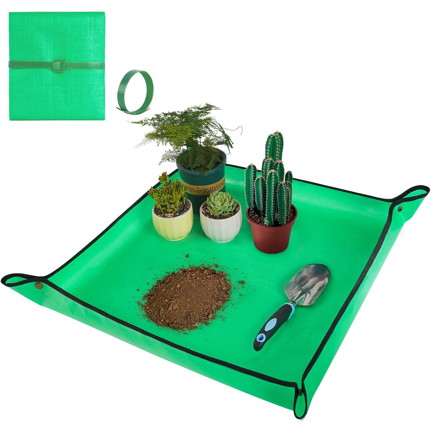 Hnxtyaob Repotting Mat For Indoor Plant Transplanting And Mess Control 27"X 27" Thickened Waterproof Potting Tray Foldable Succulent Potting Mat Portable Gardening Mat Garden Gifts For Women & Men