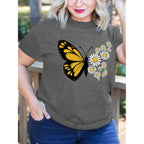 HDLTE Women Plus Size T Shirts Short Sleeve Casual Graphic Tee Tops A1 A-y01-grey