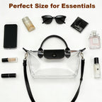 Clear Bag for Stadium Events, Small Crossbody Purse for Concerts, Sports Events World Cup, Durable Waterproof
