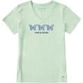 Life is Good Women's Crusher Tee Shirt, Short Sleeve Cotton Graphic T-Shirts, Tie Dye Butterfly