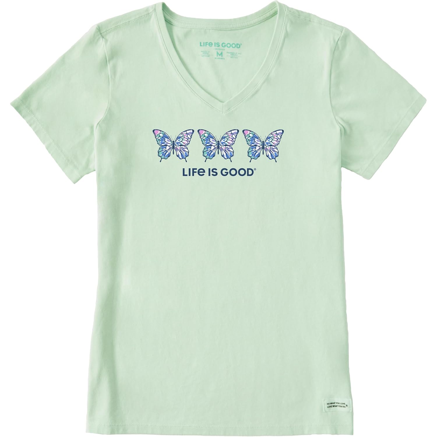 Life is Good Women's Crusher Tee Shirt, Short Sleeve Cotton Graphic T-Shirts, Tie Dye Butterfly