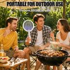 Rotating Head Electric Fly Swatter Racket, Bug Zapper Indoor With Long Telescopic Extension 4000V Usb Rechargeable Mosquito Zapper Killer With Charging Base, 3 Modes Automatic & Manual (White)