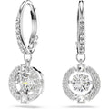 Swarovski Sparkling Dance Necklace and Earrings Jewelry Collection, Rhodium Finish, Blue Crystals, Clear Crystals