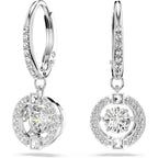 Swarovski Sparkling Dance Necklace and Earrings Jewelry Collection, Rhodium Finish, Blue Crystals, Clear Crystals