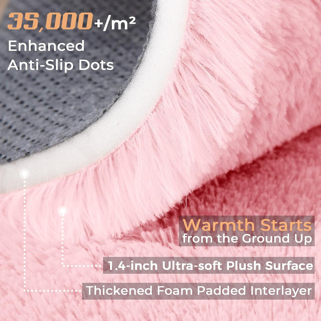 Oppodream 4X6 Pink Rugs For Bedroom, Ultra-Soft Fluffy Area Rugs For Living Room, 4 X 6 Shag Carpet For Nursery, Kids, Girl, Boy, Baby, Plush, Fuzzy, Shaggy, Cute Home Decor