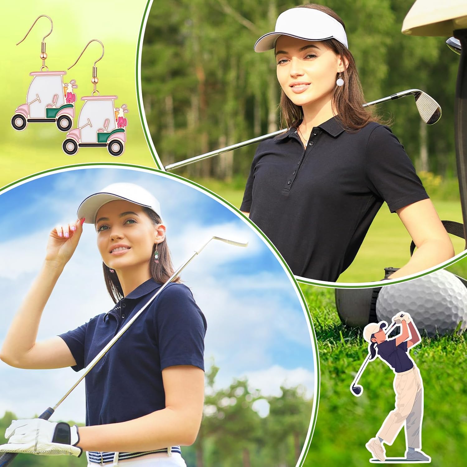 Nosiny 6 Pairs Earrings for Women Jewelry Derby Baseball Softball Soccer Golf Teacher Sports Game Earrings Tooth Gifts