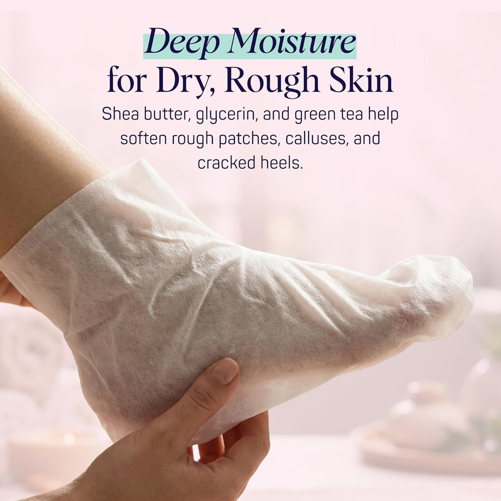 SpaLife Moisturizing Foot Sockies | Foot Mask for Dry Cracked Feet Intensive Repair Treatment | Tea Tree Oil Softening Booties | Callus Remover Alternative | Self Care Gifts for Women | 8 Pack
