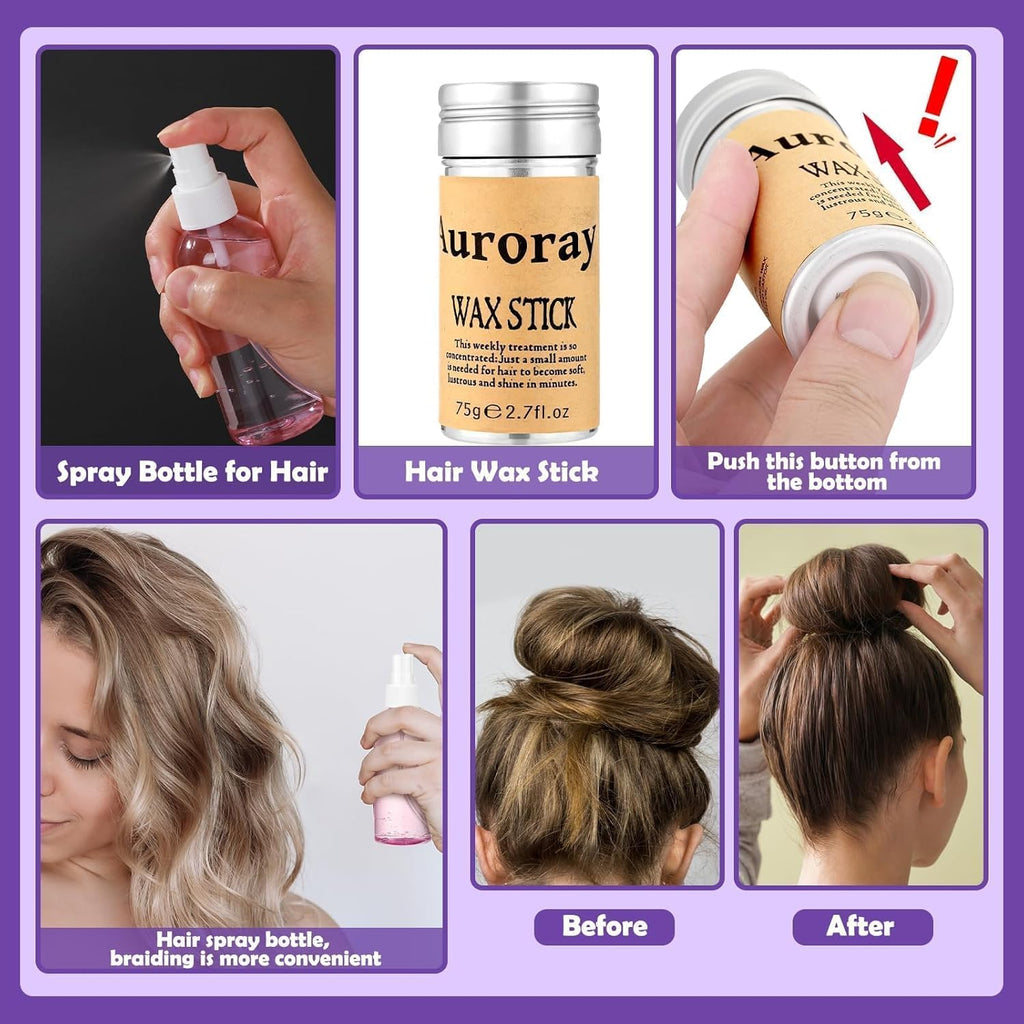 Hair Accessories for Girls, 1698 Pcs Hair Rubber Bands with Elastic Hair Ties Hair Clips Hair Wax Stick Spray Bottle Hair Styling Tools