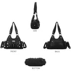 Angel Kiss Purses for Women Small Hobo Shoulder Bags Vagen Leather Multi-Pocket Tote Bag with Zipper