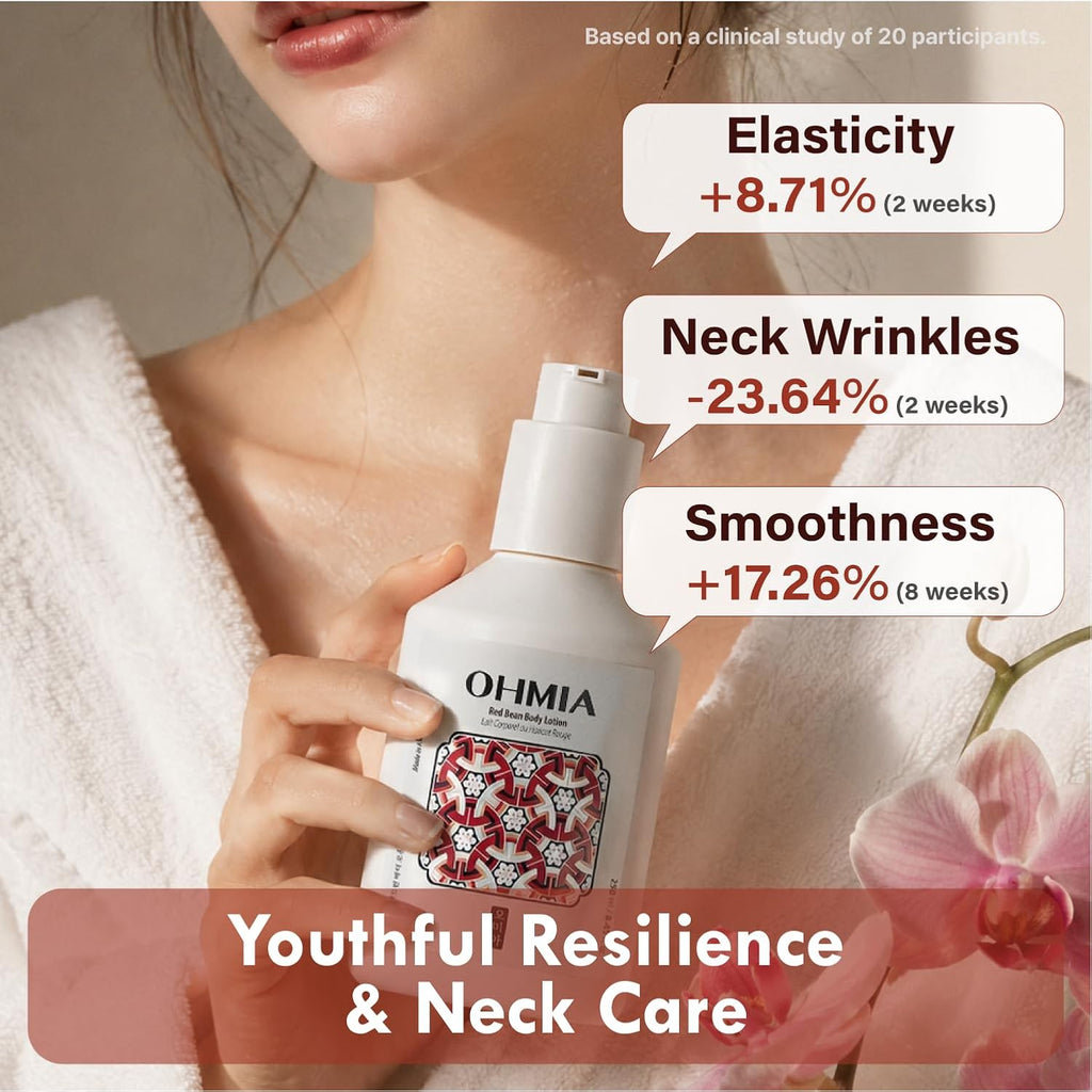 Red Bean Korean Body Lotion For Women - 24-Hour Moisturizer For Dry Skin, Peptides & Hyaluronic Acid, Lightweight K-Beauty Body Care, Vegan & Cruelty-Free - 8.45 Fl Oz