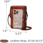 Iswee Leather Crossbody Bags For Women Rfid Blocking Cell Phone Purse Small Anti-Theft Zippered With Card Slots