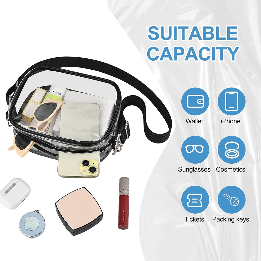 Clear Purse For Stadium Events -Clear Bag Stadium Approved Small Mini Sports Fan Handbags & Purses For Events Concerts