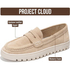 Project Cloud 100% Genuine Leather Loafers For Women – Memory Foam Insoles Slip On Shoes For Women – Lightweight Womens Shoes – Non Slip Womens Loafers (Filide1)