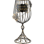 True Wine Glass Cork Holder, Decorative Wine Cork Storage And Decor, Set Of 1, Rustic Bronze Finish
