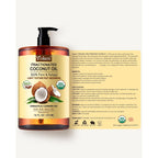 Yoken Organic Fractionated Coconut Oil 16 Fl Oz, Liquid Coconut Oil For Skin, Moisturizer For Hair, Face, Body, Carrier Oil For Essential Oils Mixing, Massage, Usda Certified, Hexane Free, Unscented