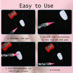 4 Pcs Rhinestone Picker Tool, Self Adhesive Wax Pencil for Rhinestones, Rhinestone Pen Gem Picker Tool with Pencil Sharpener Nail Dotting Tool for DIY Nail Art