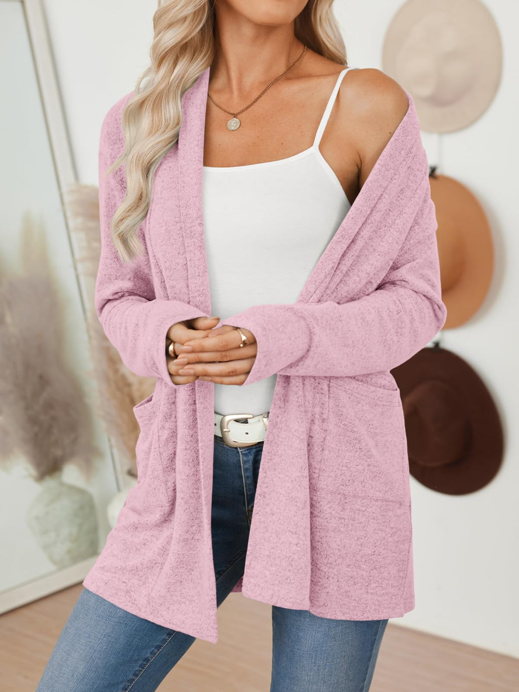 LILLUSORY Cardigan for Women Lightweight Cardigans Fall Fashion Outfits | Open Front Long Cardigan with Pockets, Business Casual Travel Outfits