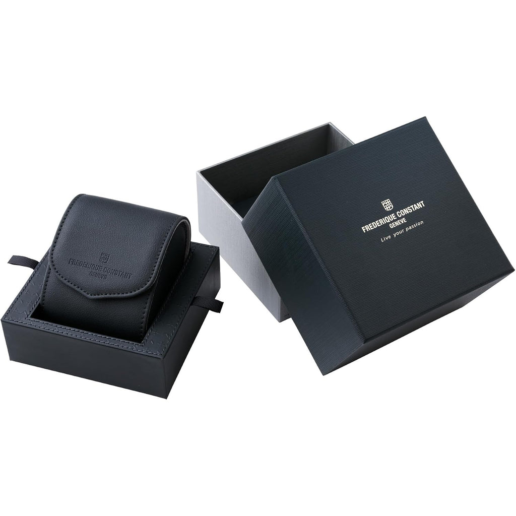 Frederique Constant Swiss Made Classic Quartz Moonphase Silver Stainless Steel Case Watch And Brown Leather Strap Blue Dial, Style:Fc-206Rn3S6