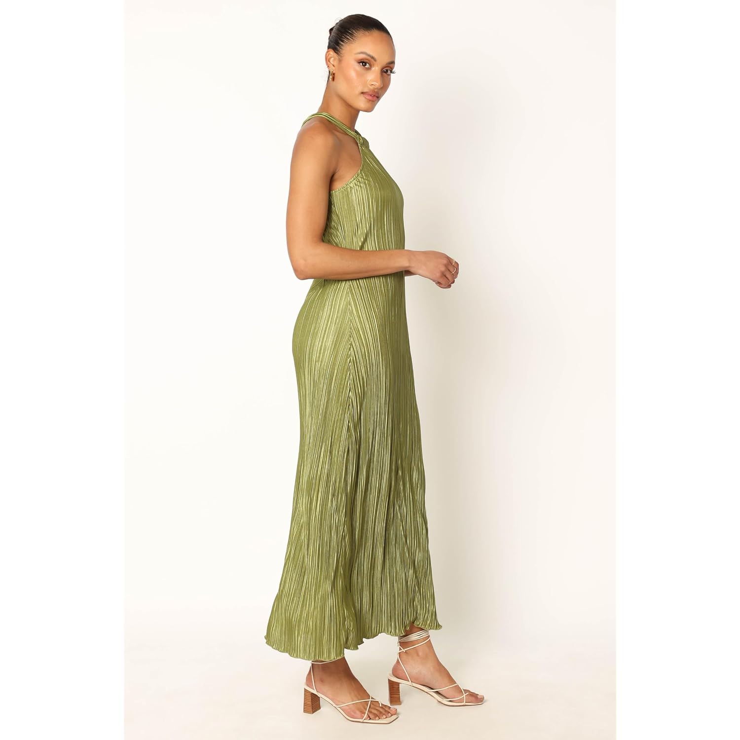 Petal & Pup Women'S Melody Plisse Halter Maxi Dress