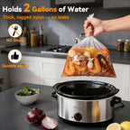 Vclpower 20 Pack Slow Cooker Liners,Large Size Thickened Fda-Compliant & Bpa-Free 13"X21"Disposable Cooking Bags, 400°F Heat-Resistant Leak-Proof Fit 3-8 Quart Oval & Round Pots